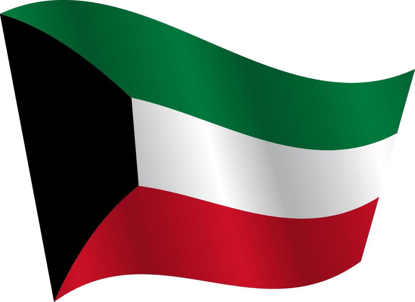 Flag of the country Kuwait on white background vector
