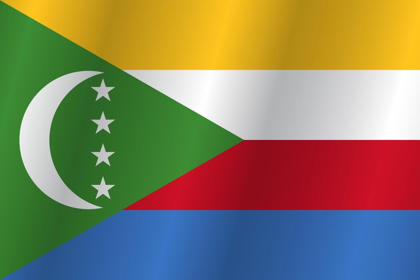 Flag of the country Comoros on white background vector