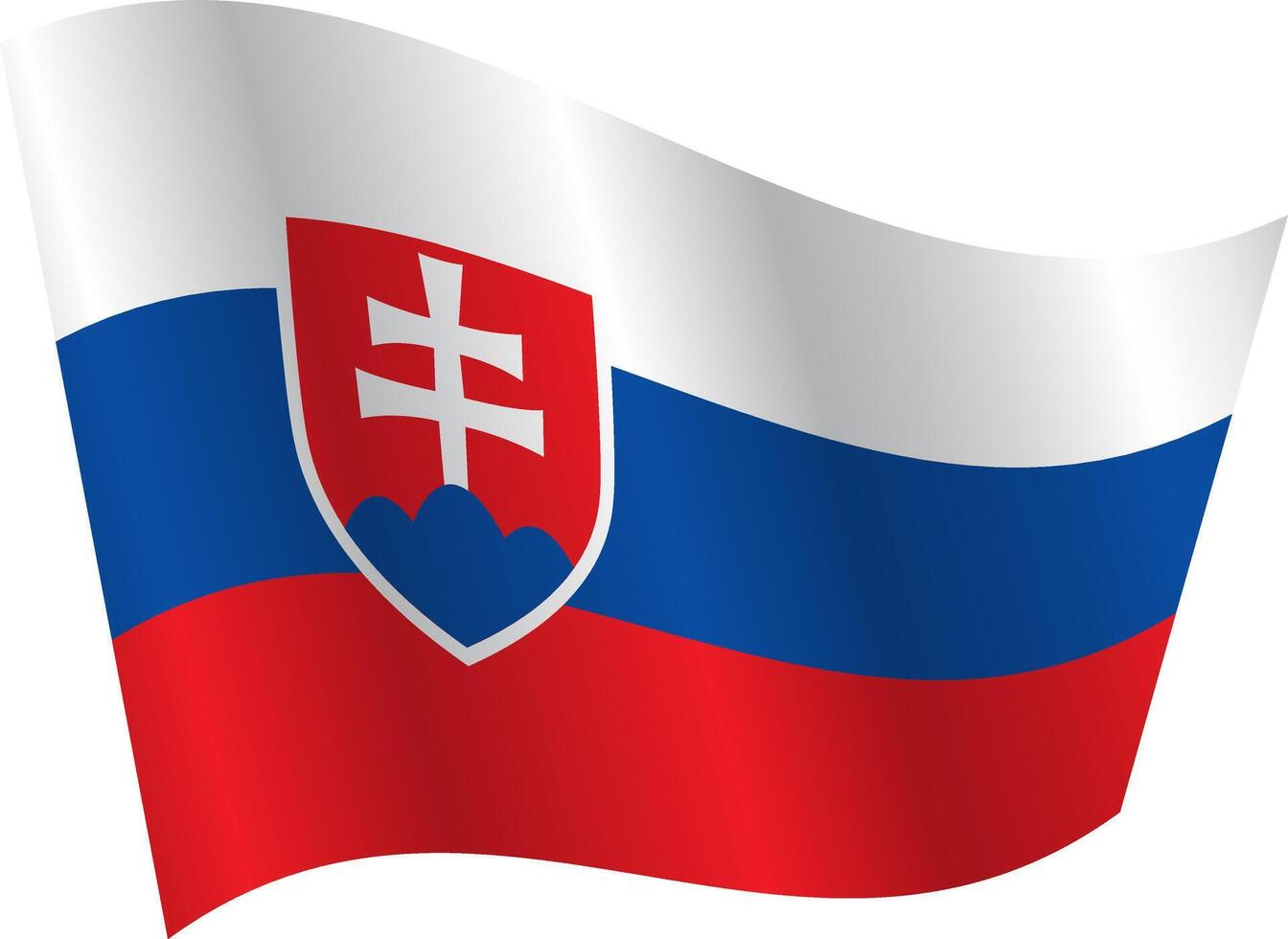 Flag of the country Slovakia on a white background vector