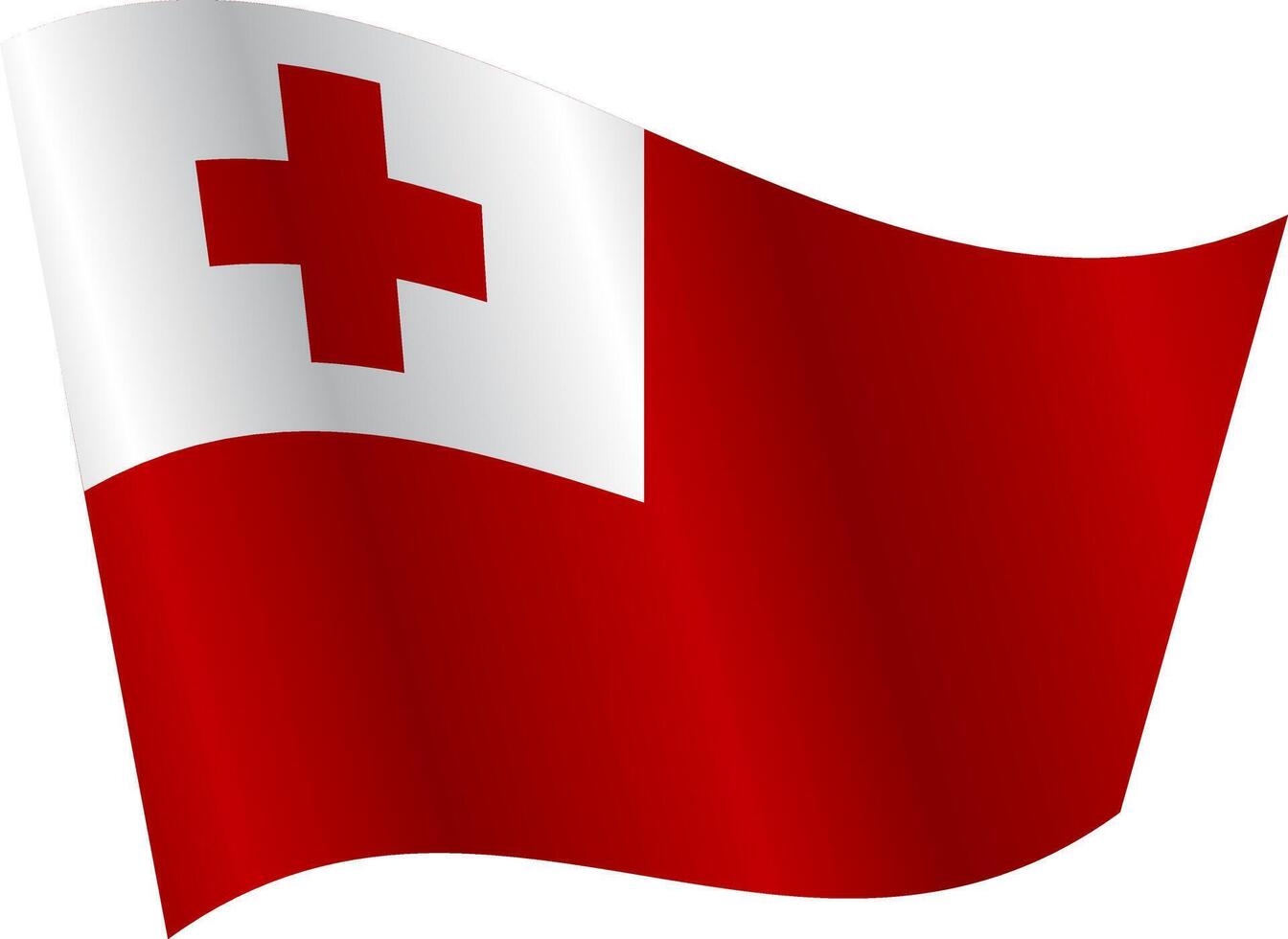 Flag of the country Tonga on a white background vector