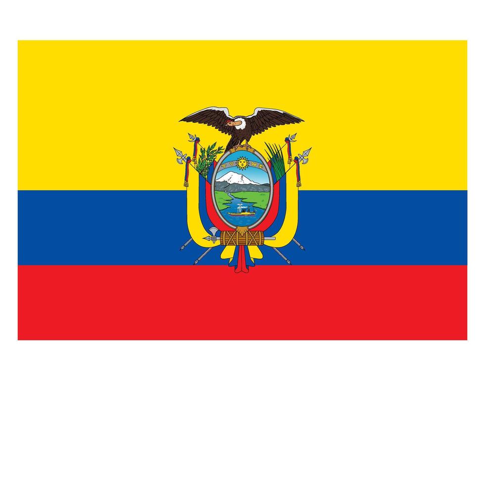 Flag of the country Ecuador on a white background vector