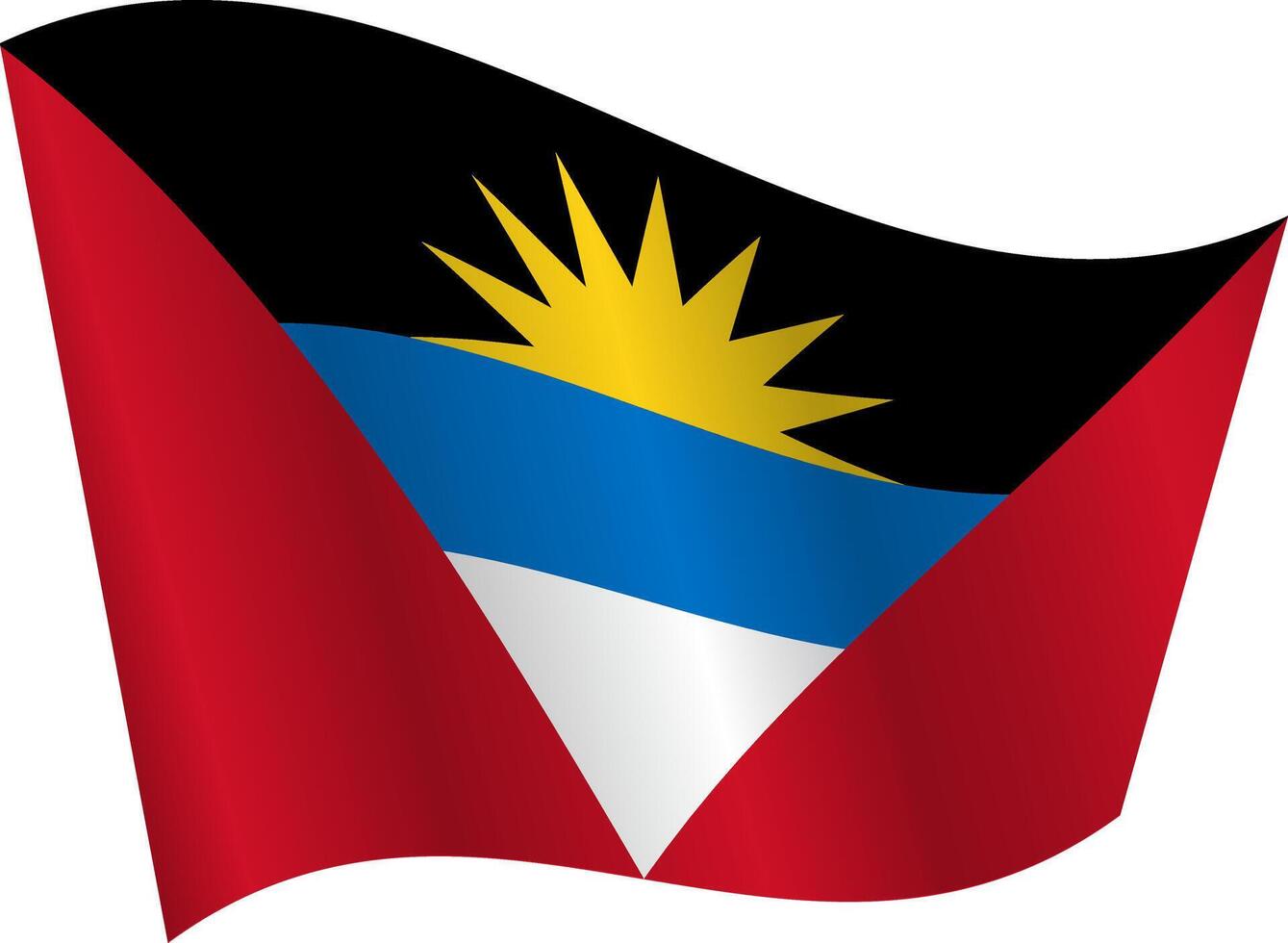 bandera de el país antigua y barbuda en blanco antecedentes vector