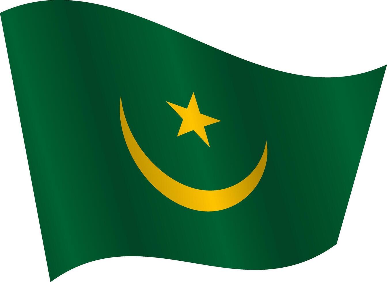 bandera de el país Mauritania en blanco antecedentes vector