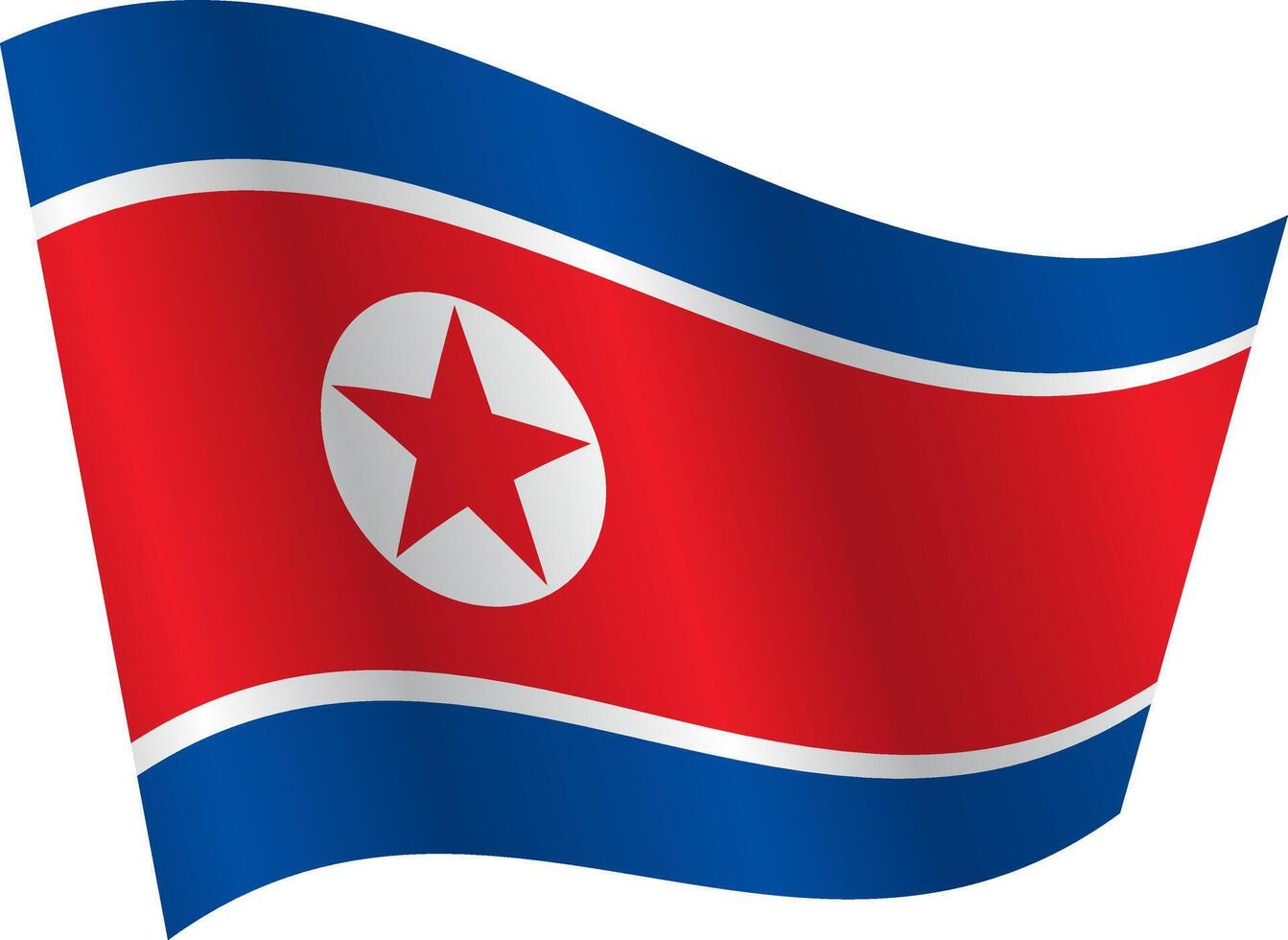 bandera de el país norte Corea en un blanco antecedentes vector