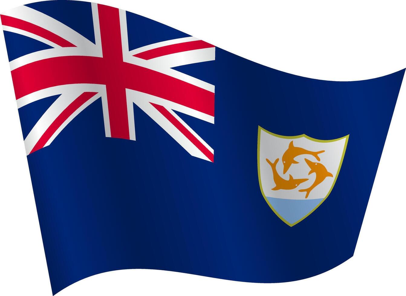 bandera de el país anguila en blanco antecedentes vector