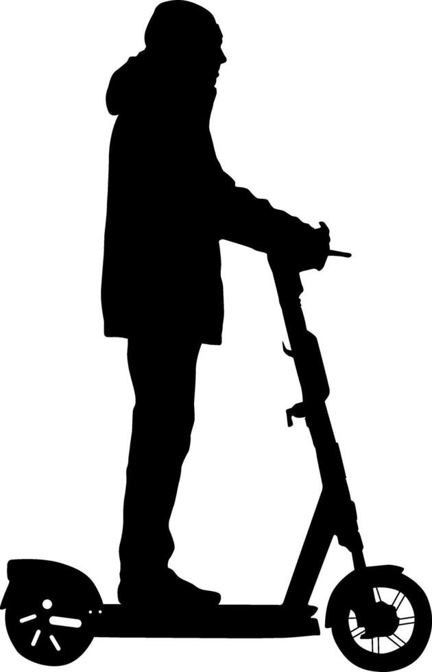 Silhouette on a white background a people o electric scooter vector