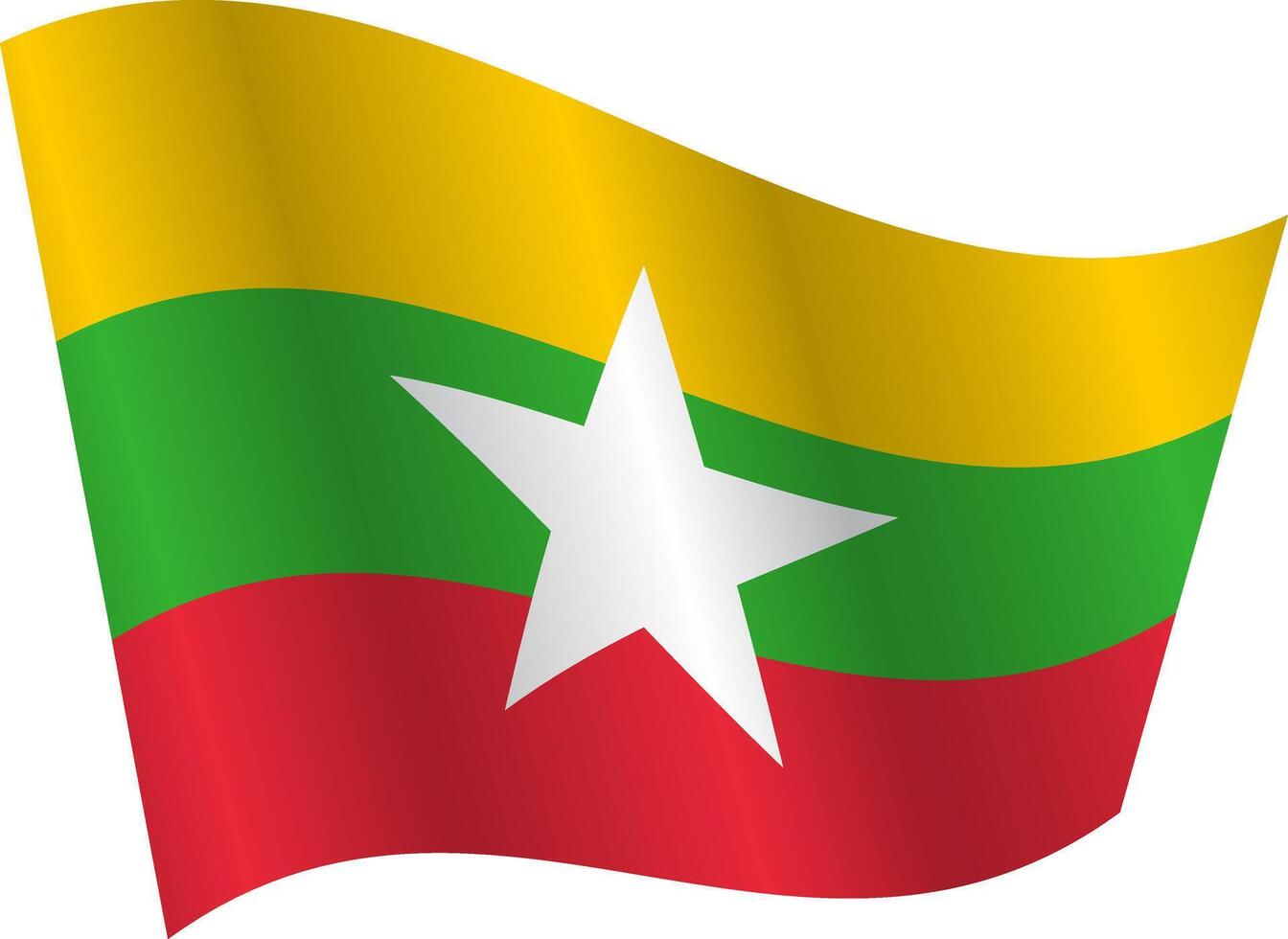 Flag of the country Myanmar on a white background vector