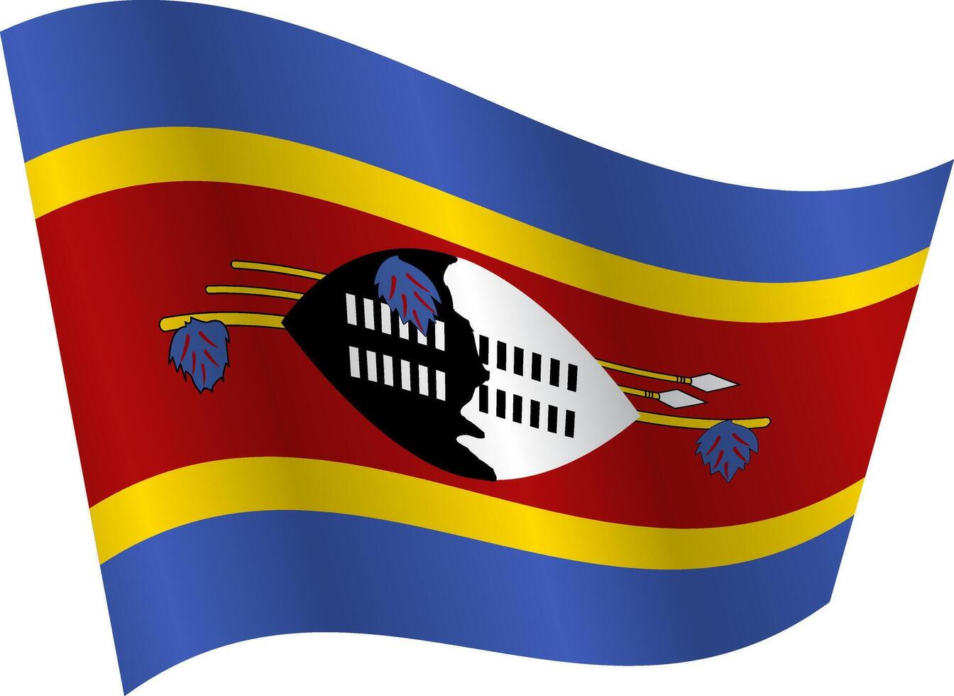 Flag of the country Swaziland on a white background vector