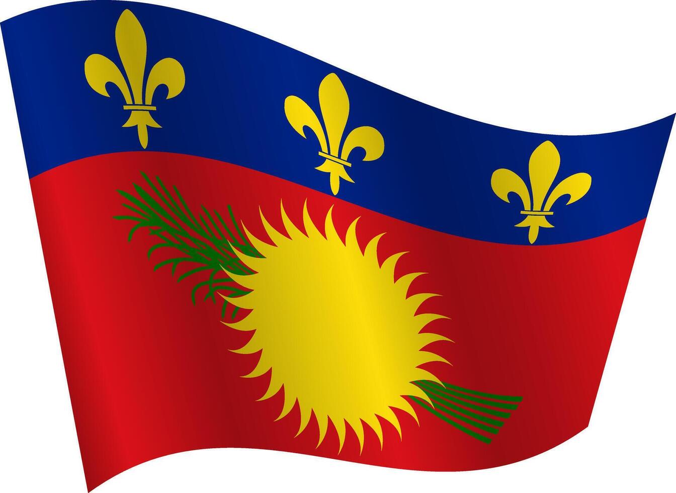 Flag of the country Guadeloupe on white background vector