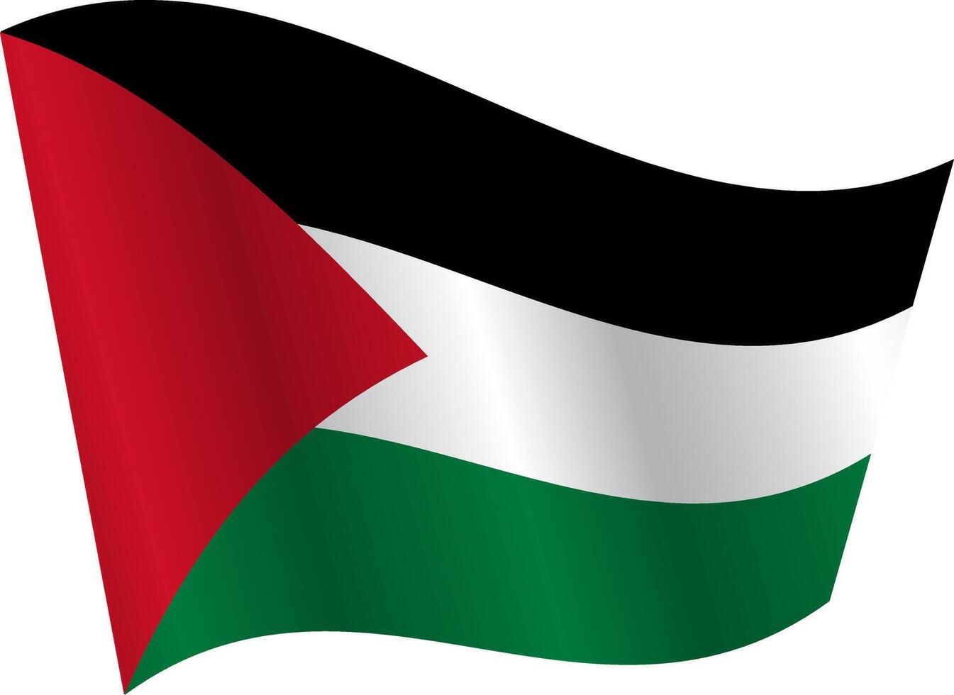 bandera de el país Palestina en un blanco antecedentes vector
