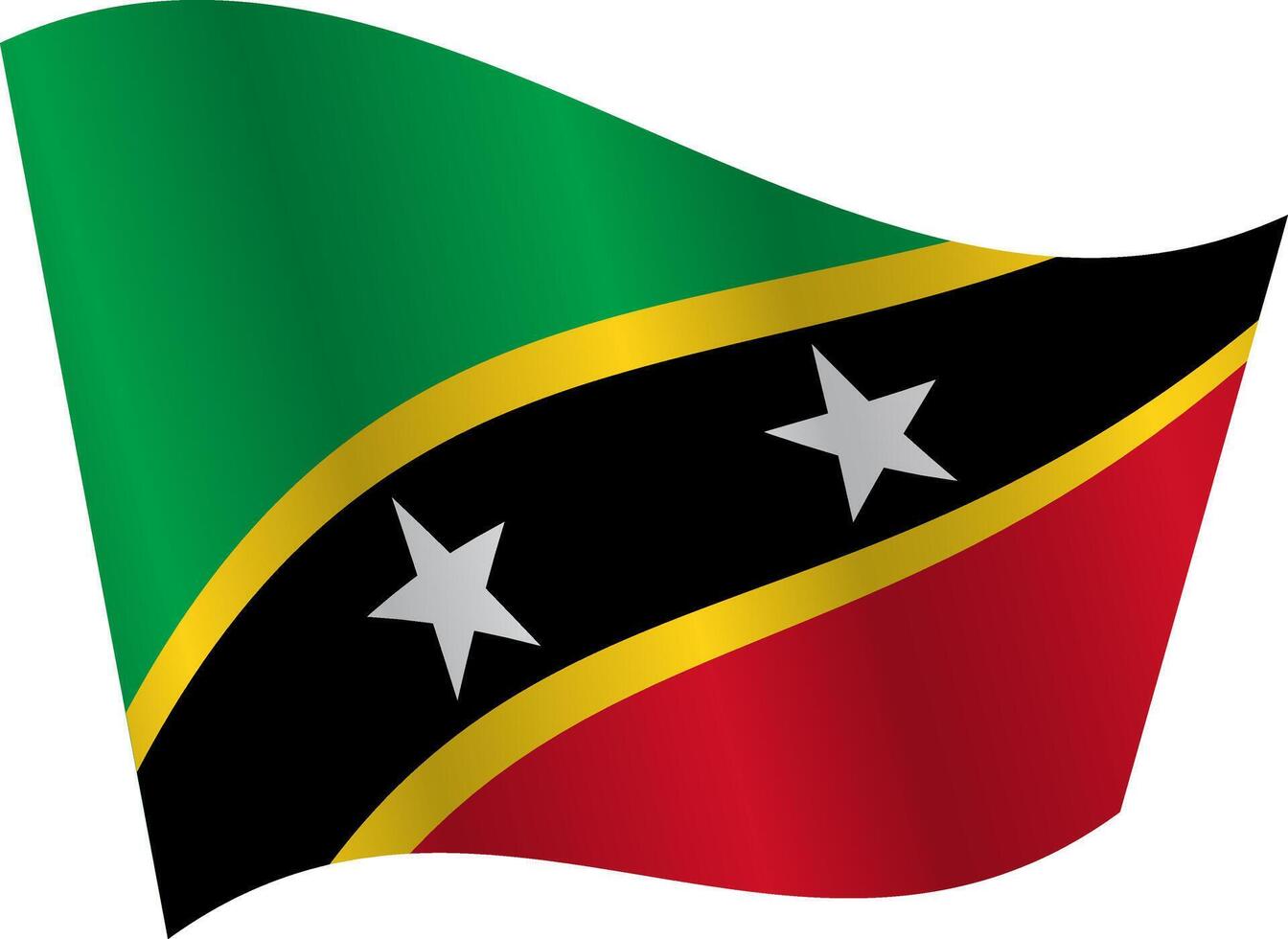 Flag of the country Saint Kitts and Nevis on a white background vector