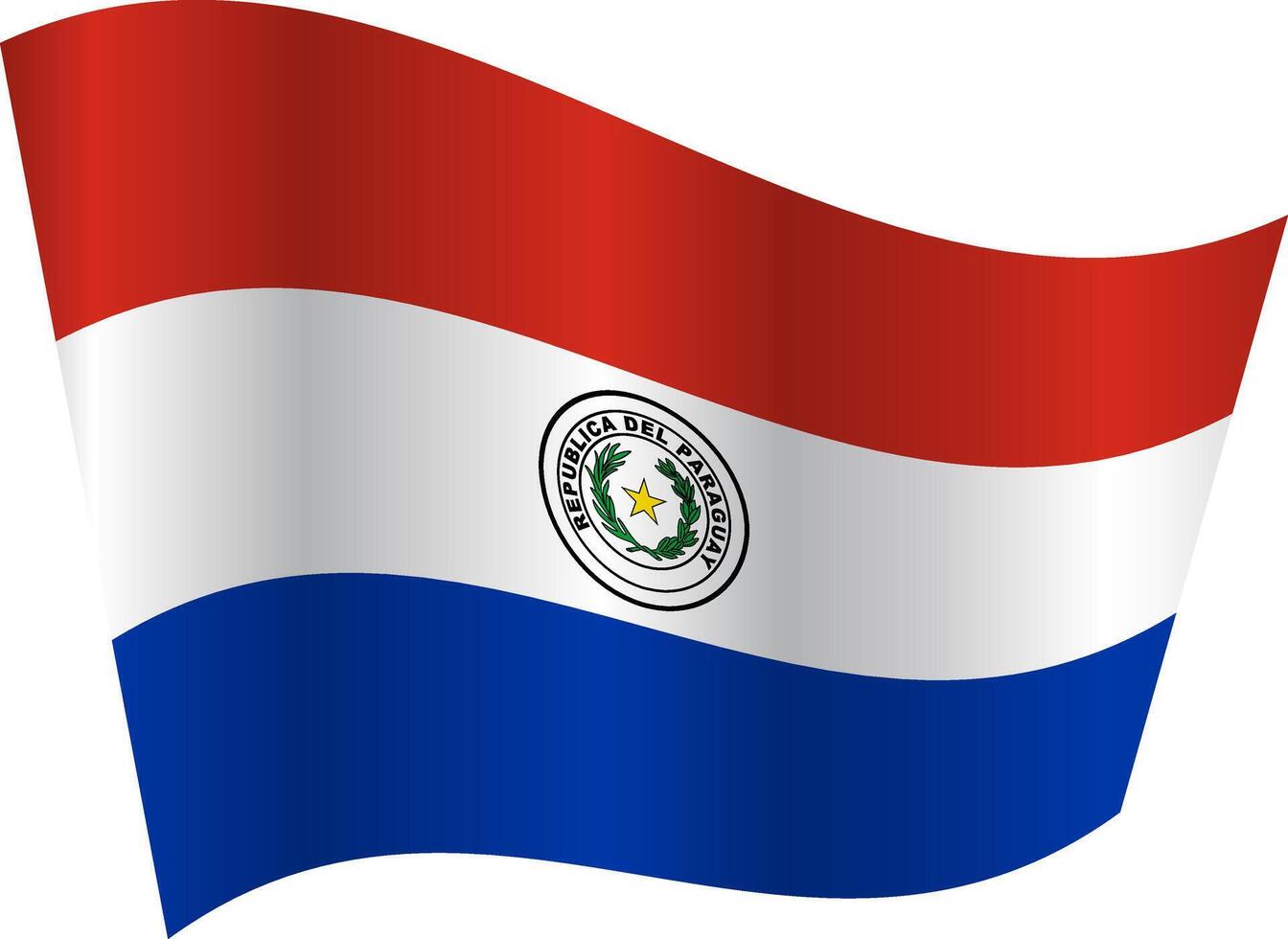 Flag of the country Paraguay on white background vector