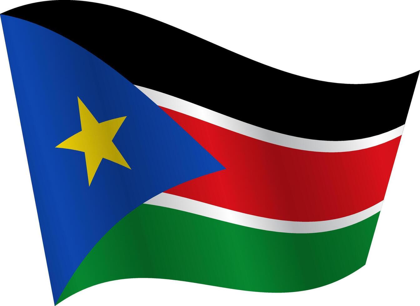 Flag of the country South Sudan on a white background vector