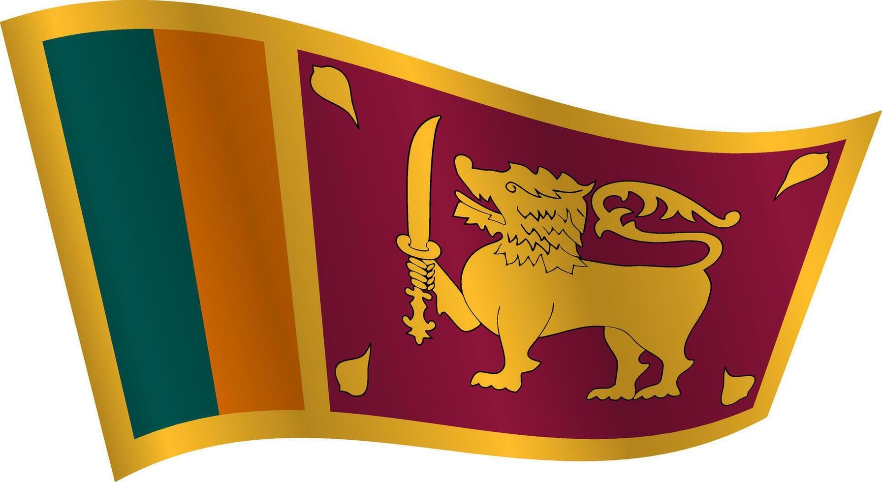 Flag of the country Sri Lanka on white background vector