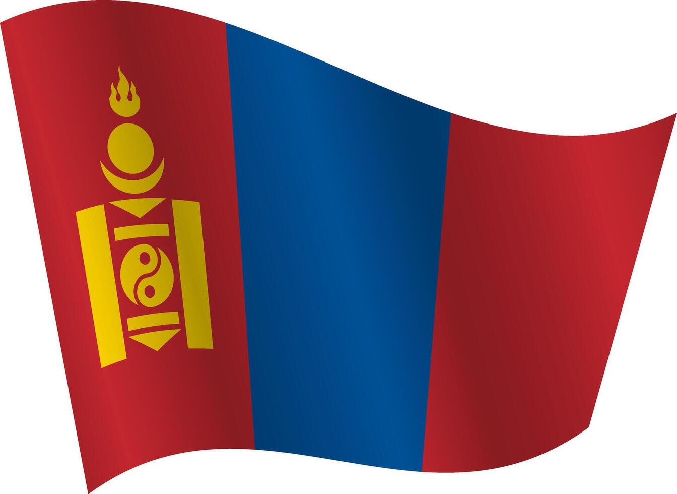 Flag of the country Mongolia on a white background vector