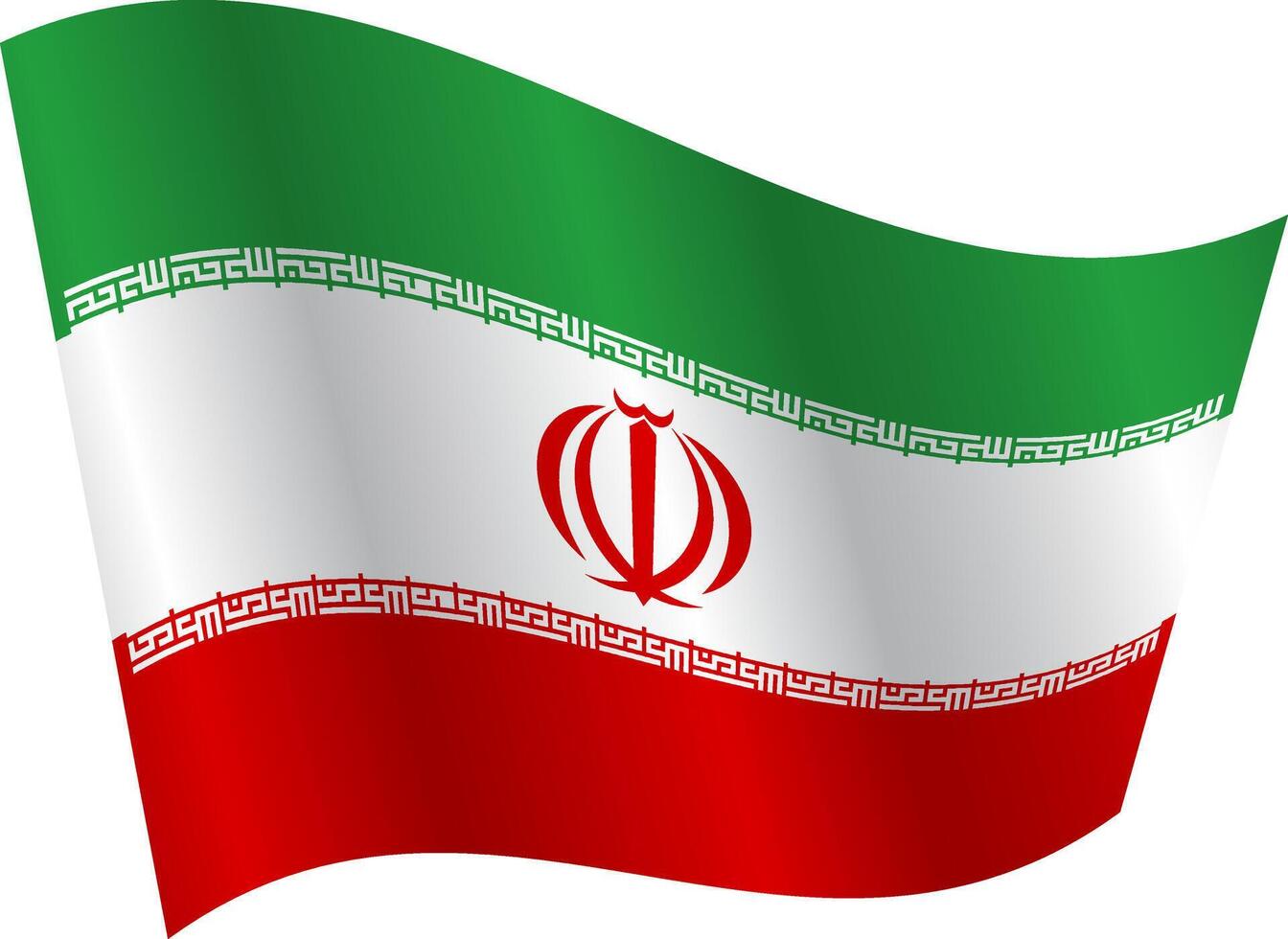 Flag of the country Iran on white background vector