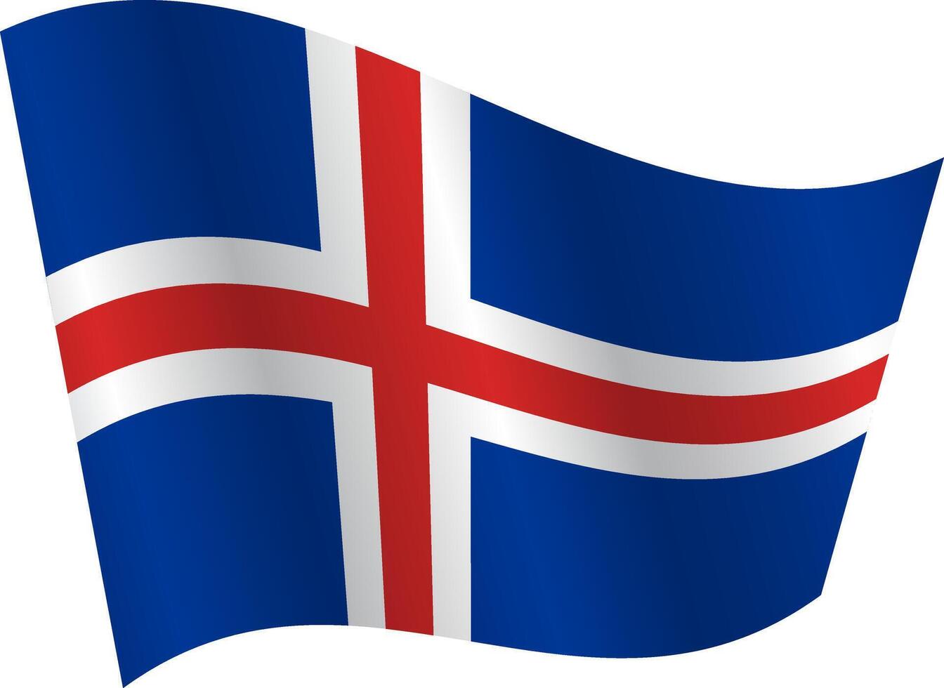bandera de el país Islandia en blanco antecedentes vector