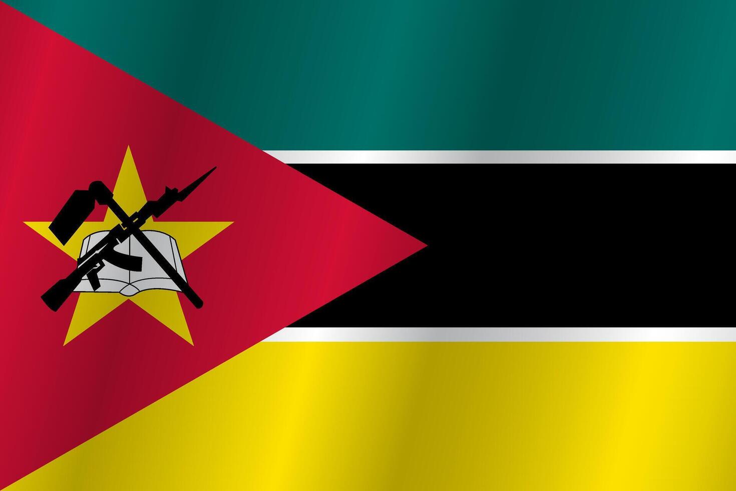 bandera de el país Mozambique en un blanco antecedentes vector