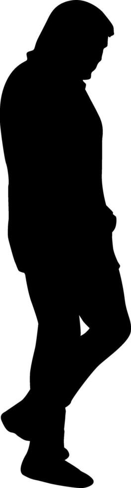 Silhouette on white background of man people on a walk vector