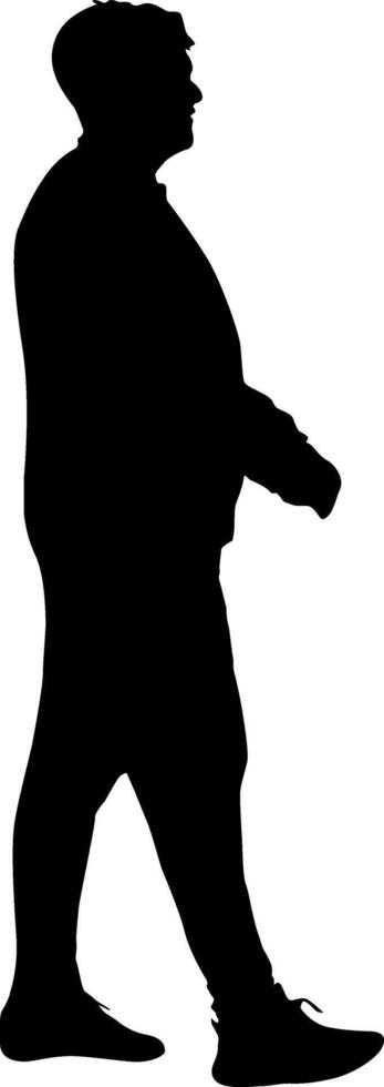 Silhouette on a white background of a man people on a walk vector