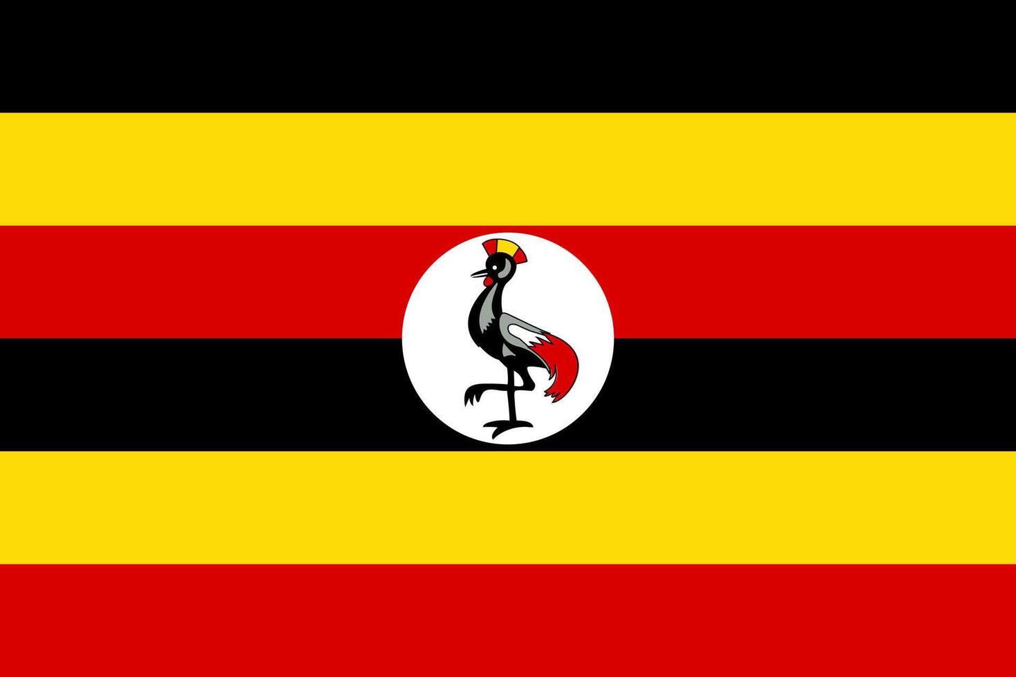 Flag of the country Uganda on a white background vector