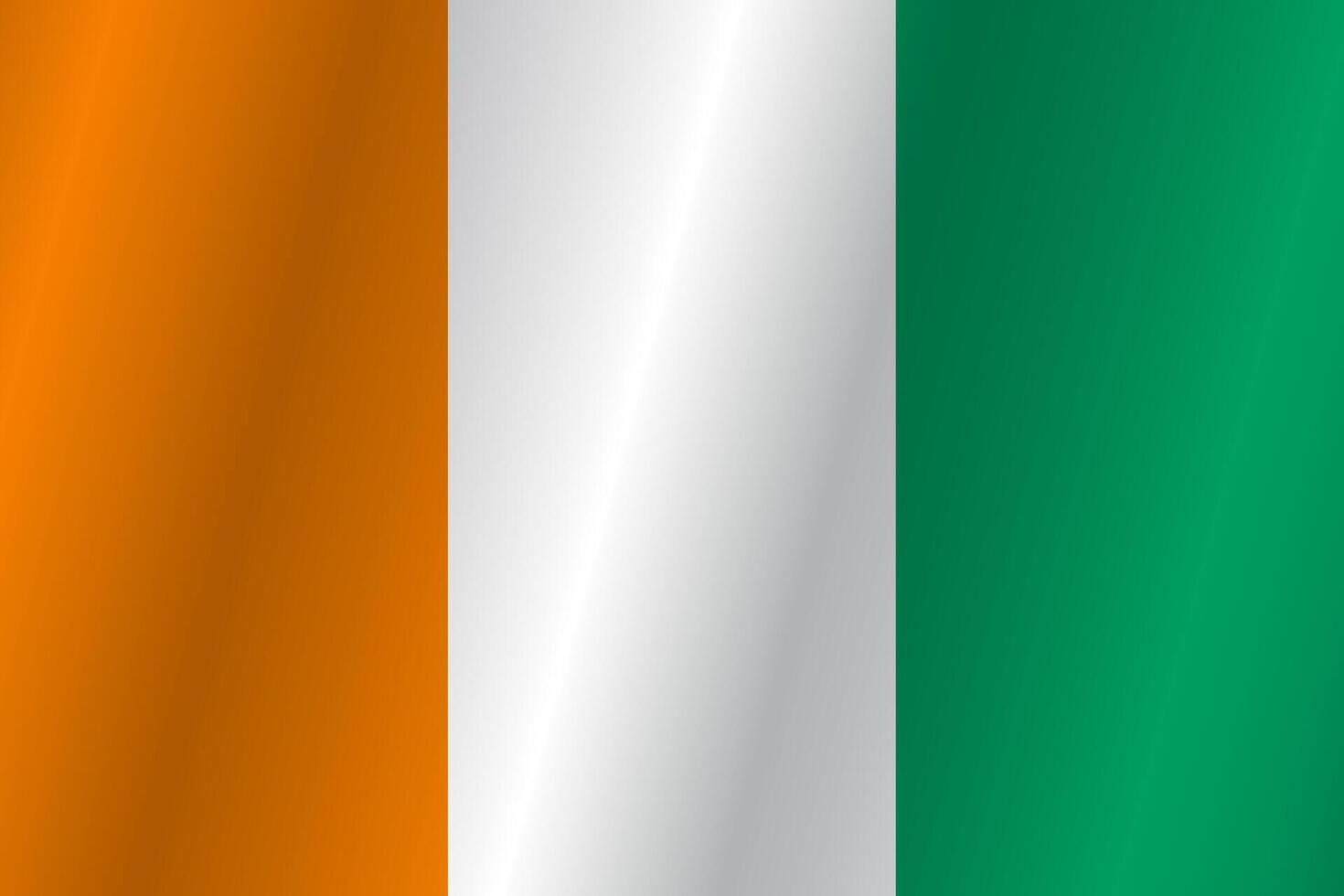 Flag of the country Republic of Cote d'Ivoire on a white background vector