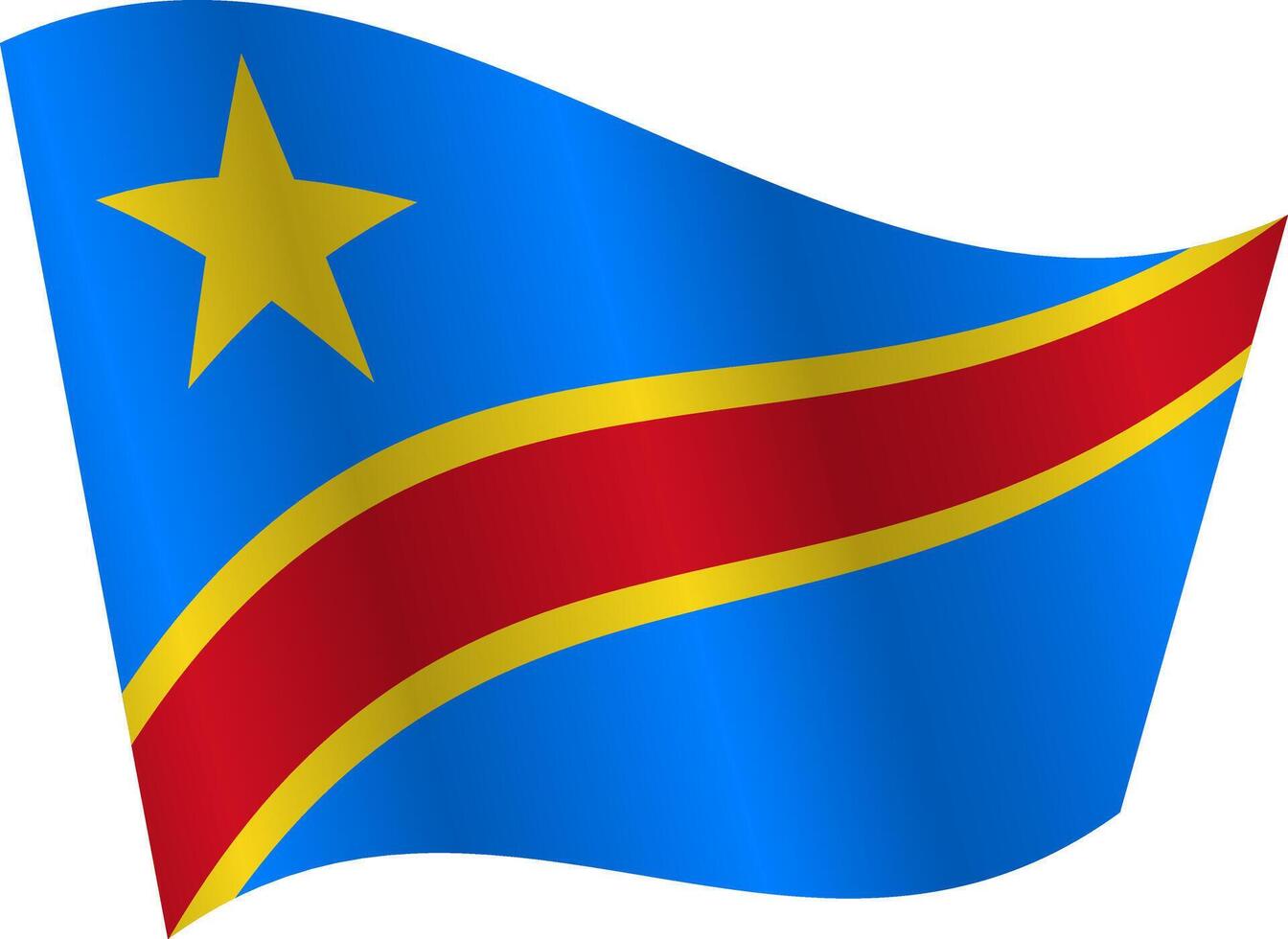 Flag of the country Democratic Republic of the Congo on a white background vector