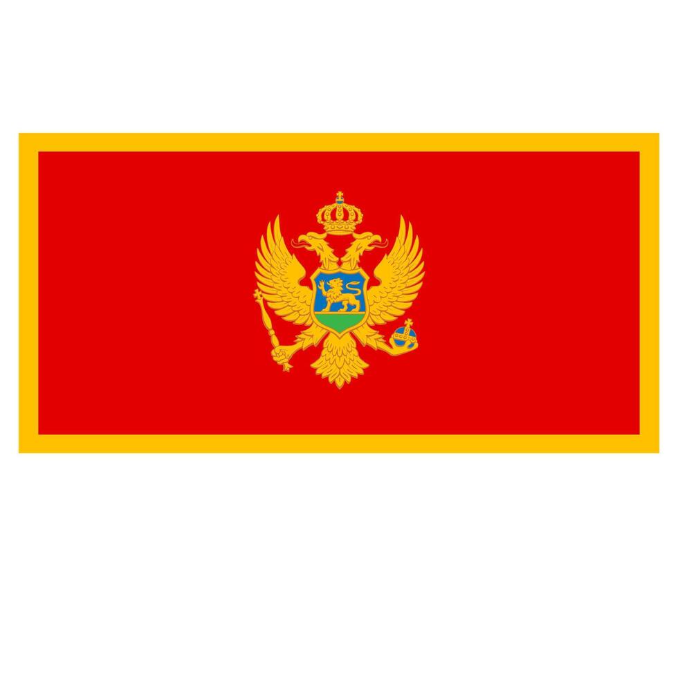 Flag of the country Montenegro on a white background vector