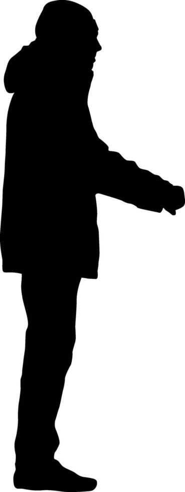 Silhouette on a white background a of woman on a walk vector