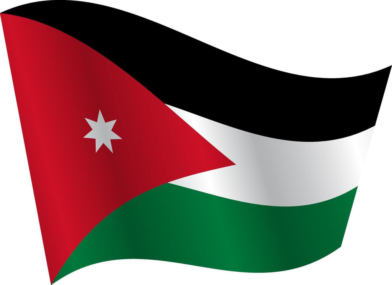 Flag of the country Jordan on white background vector