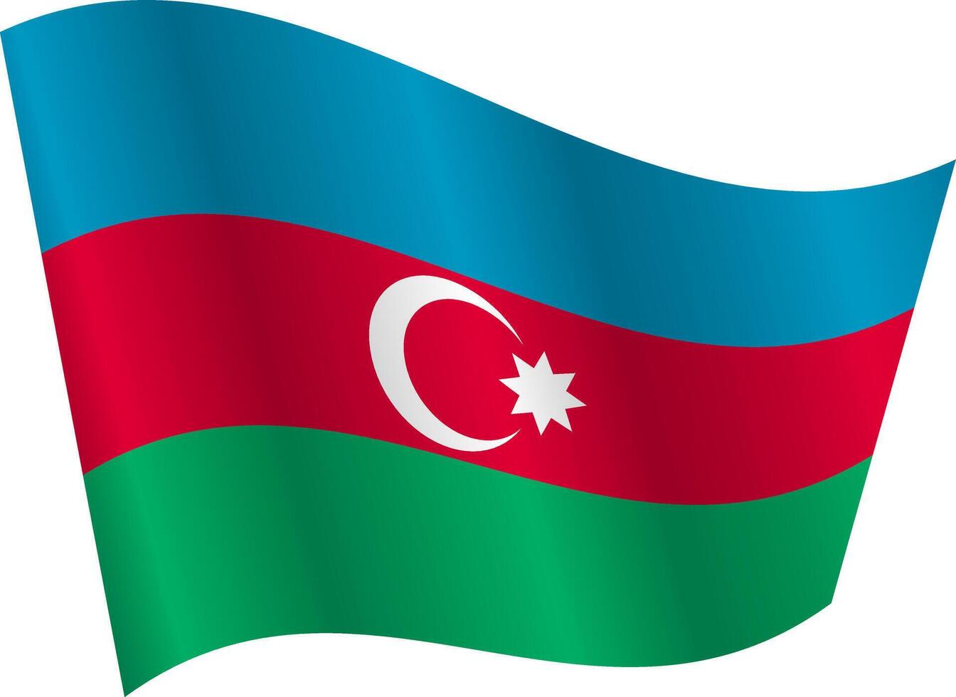 Flag of the country Azerbaijan on white background vector
