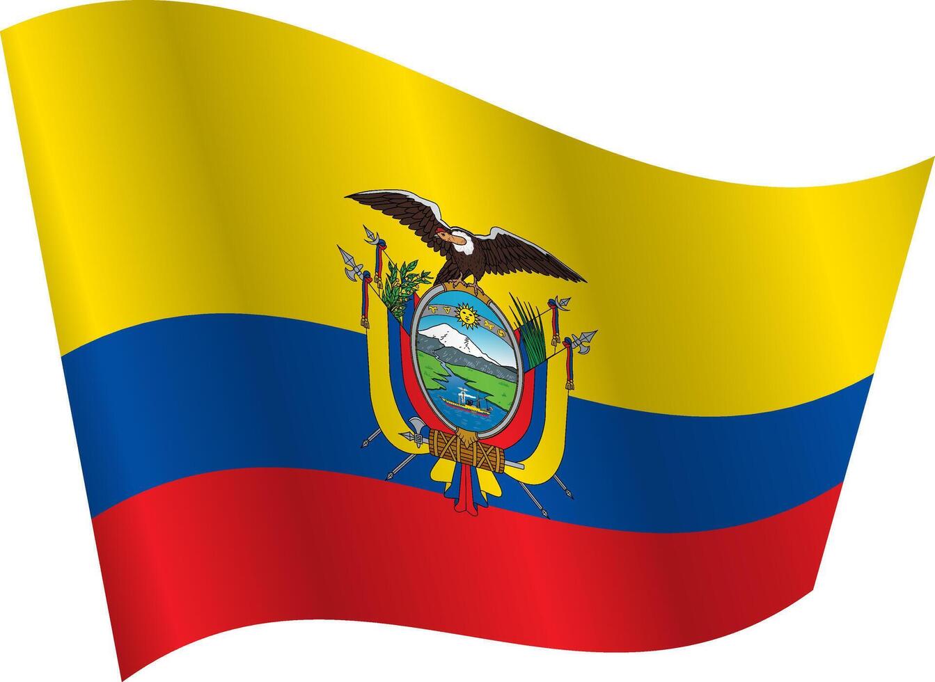 Flag of the country Ecuador on white background vector