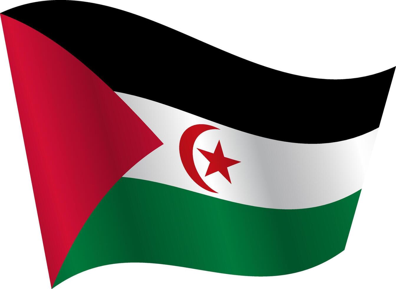 Flag of the country Sahrawi Arab Democratic Republic on a white background vector