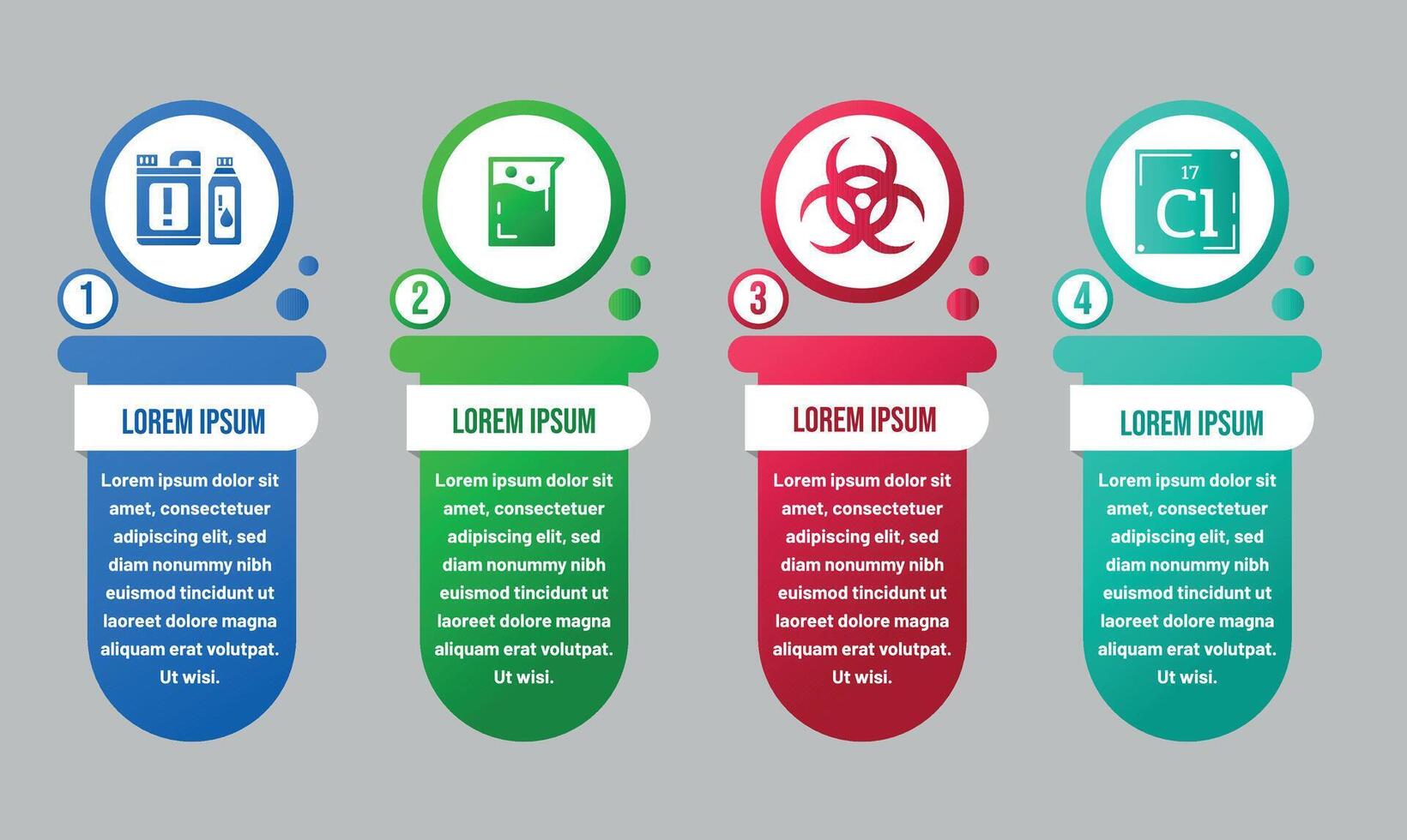 Infographic Template Chemistry Concepts in Test Tubes vector