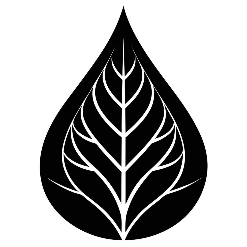 Black Leaf Logo Icon Organic Design vector