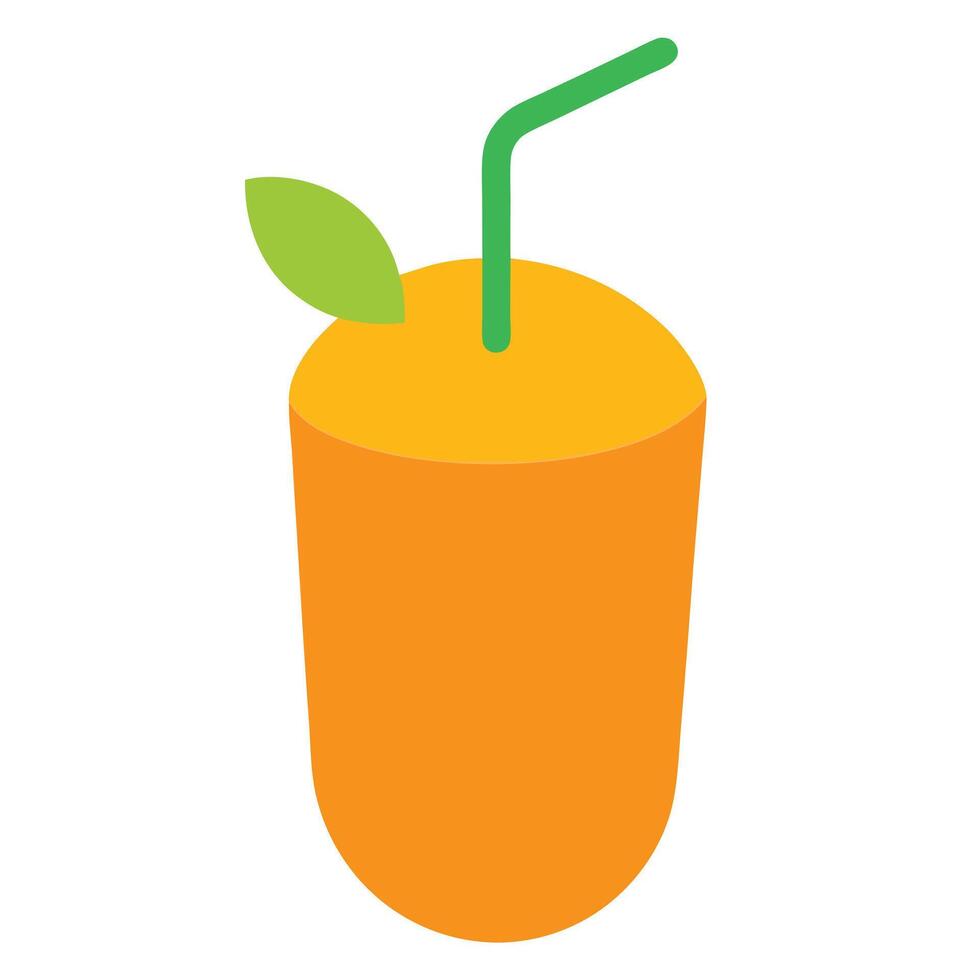 Fresh Orange Juice Minimal Illustration Icon vector