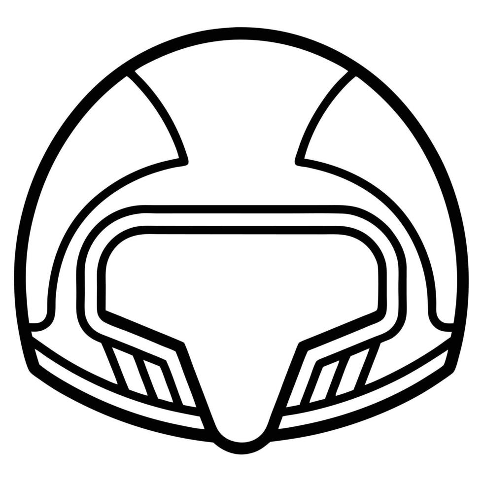 Futuristic Helmet Minimalist Illustration Simple Outline Design vector