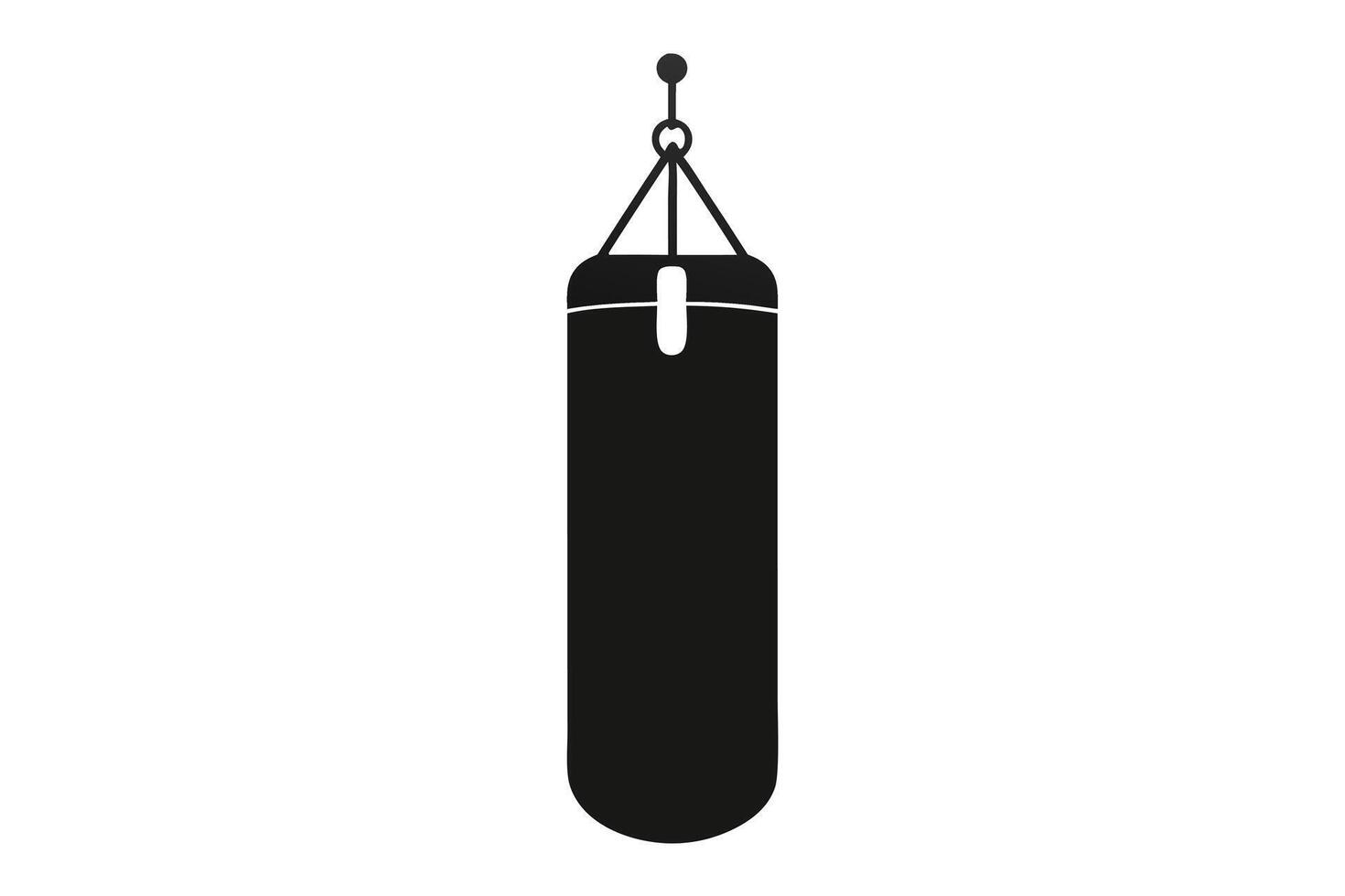 Black Punching Bag Illustration For Fitness Or Sports vector