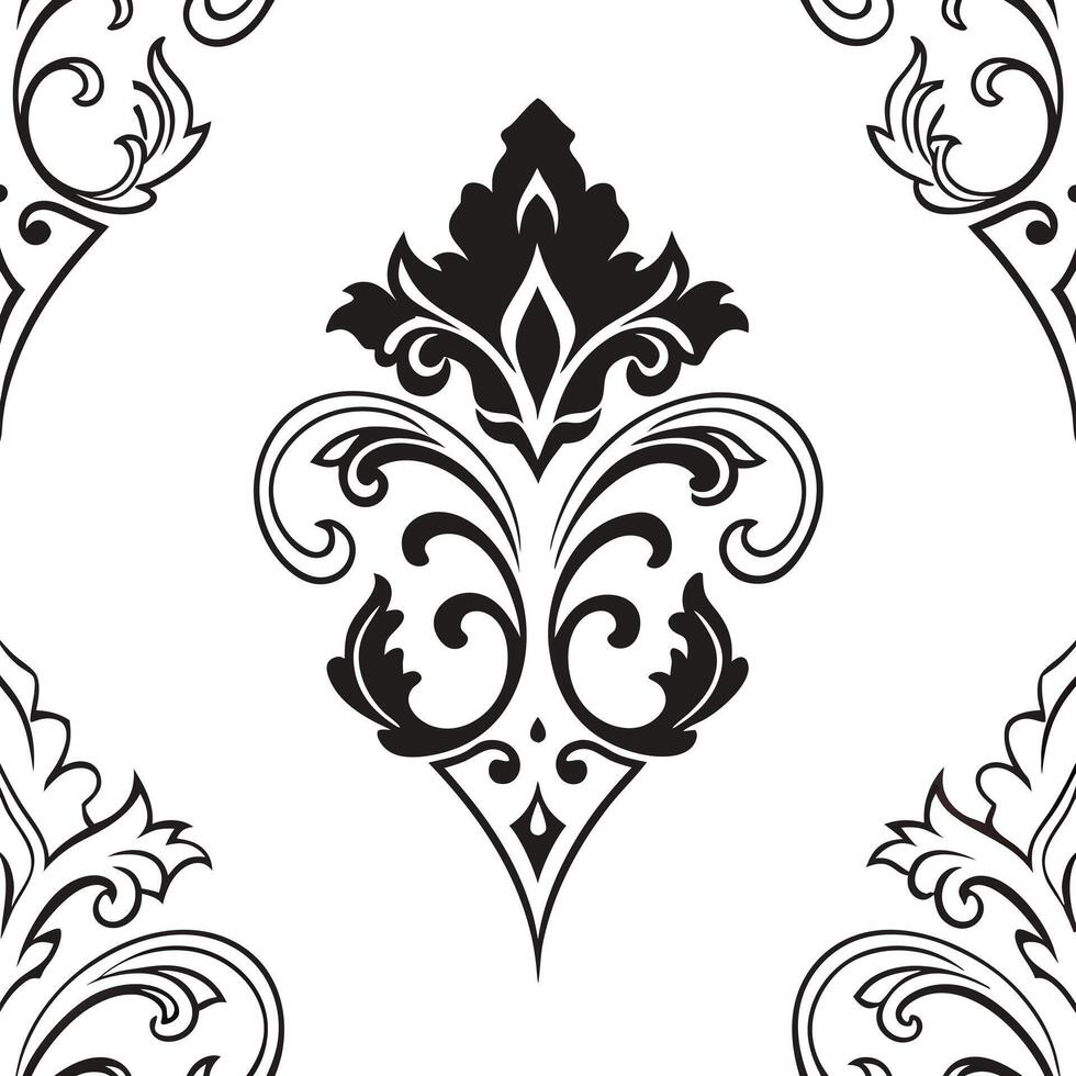Seamless Damask Pattern Elegant Floral Ornament Background vector