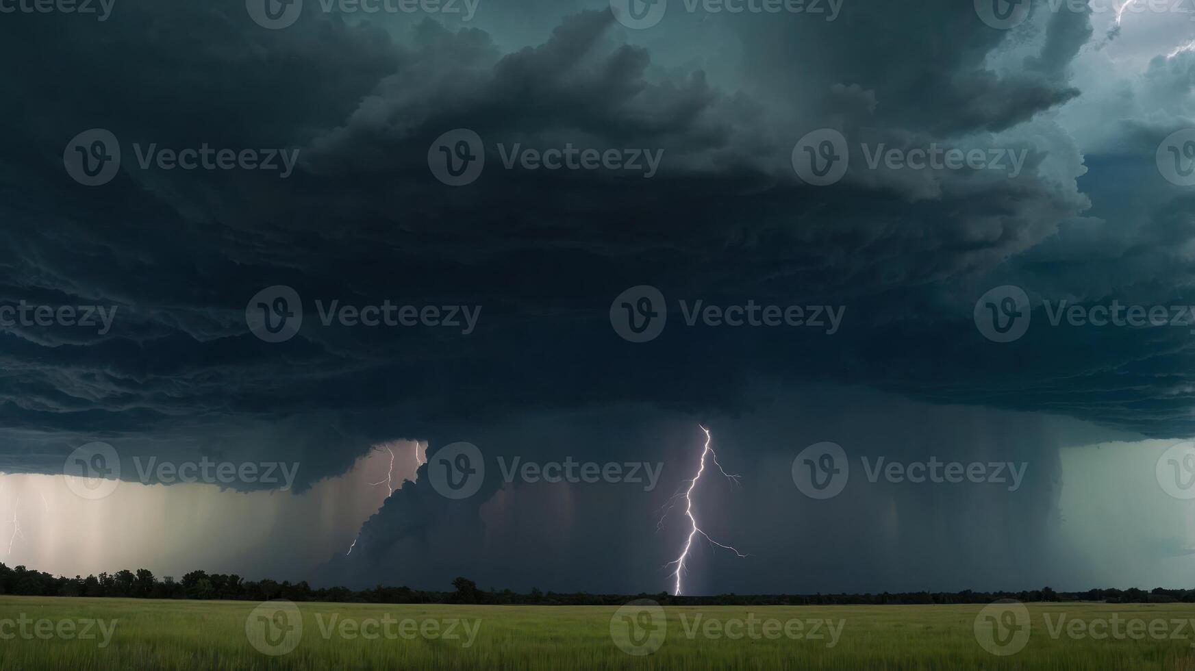 A large storm cloud with lightning coming out of it photo