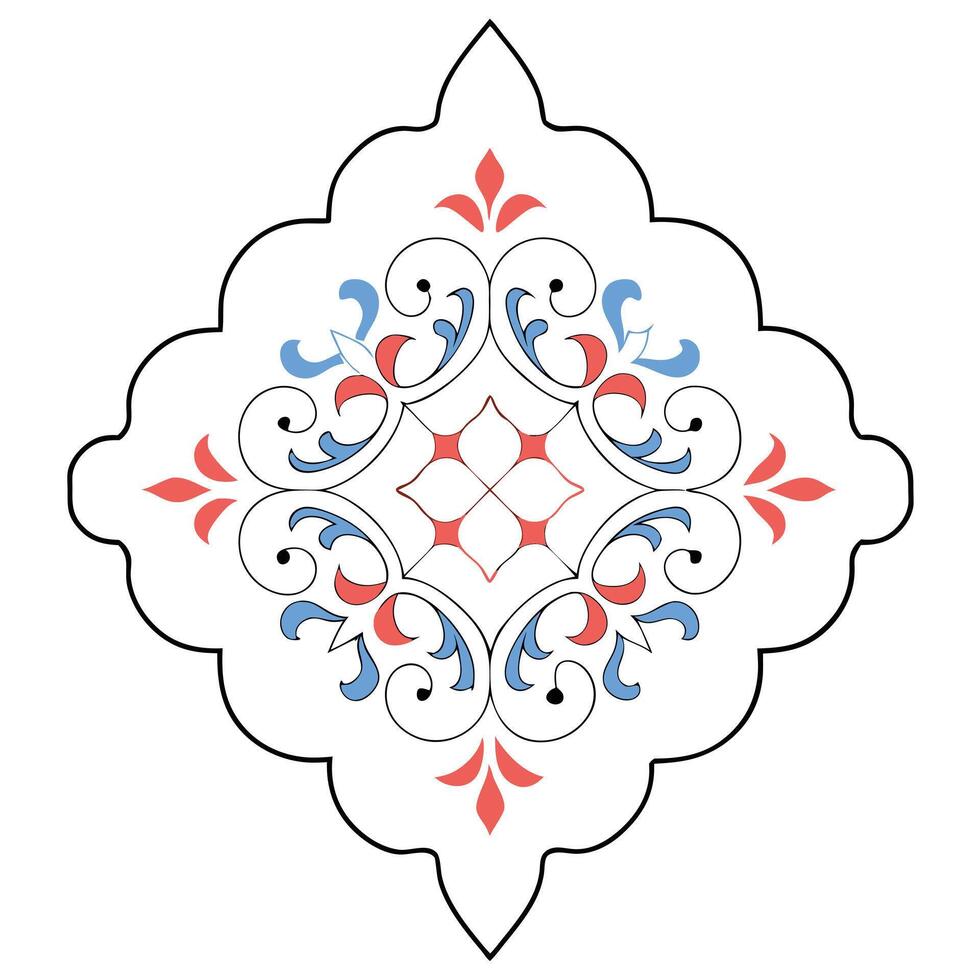Decorative Floral Ornament With Abstract Shape Illustration vector