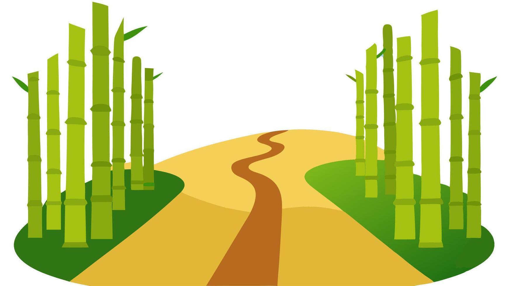 Serene Illustration of a Bamboo Forest Scene 2 vector