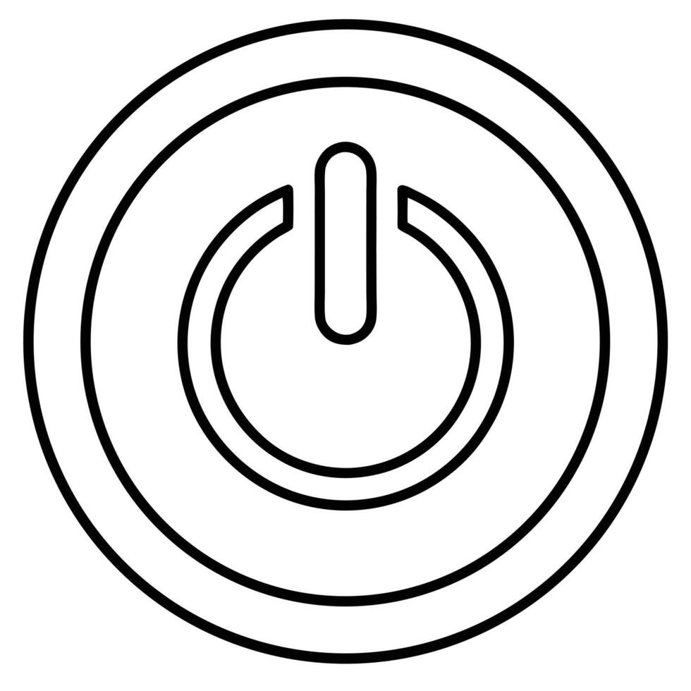 Power Button Icon Outline Illustration vector