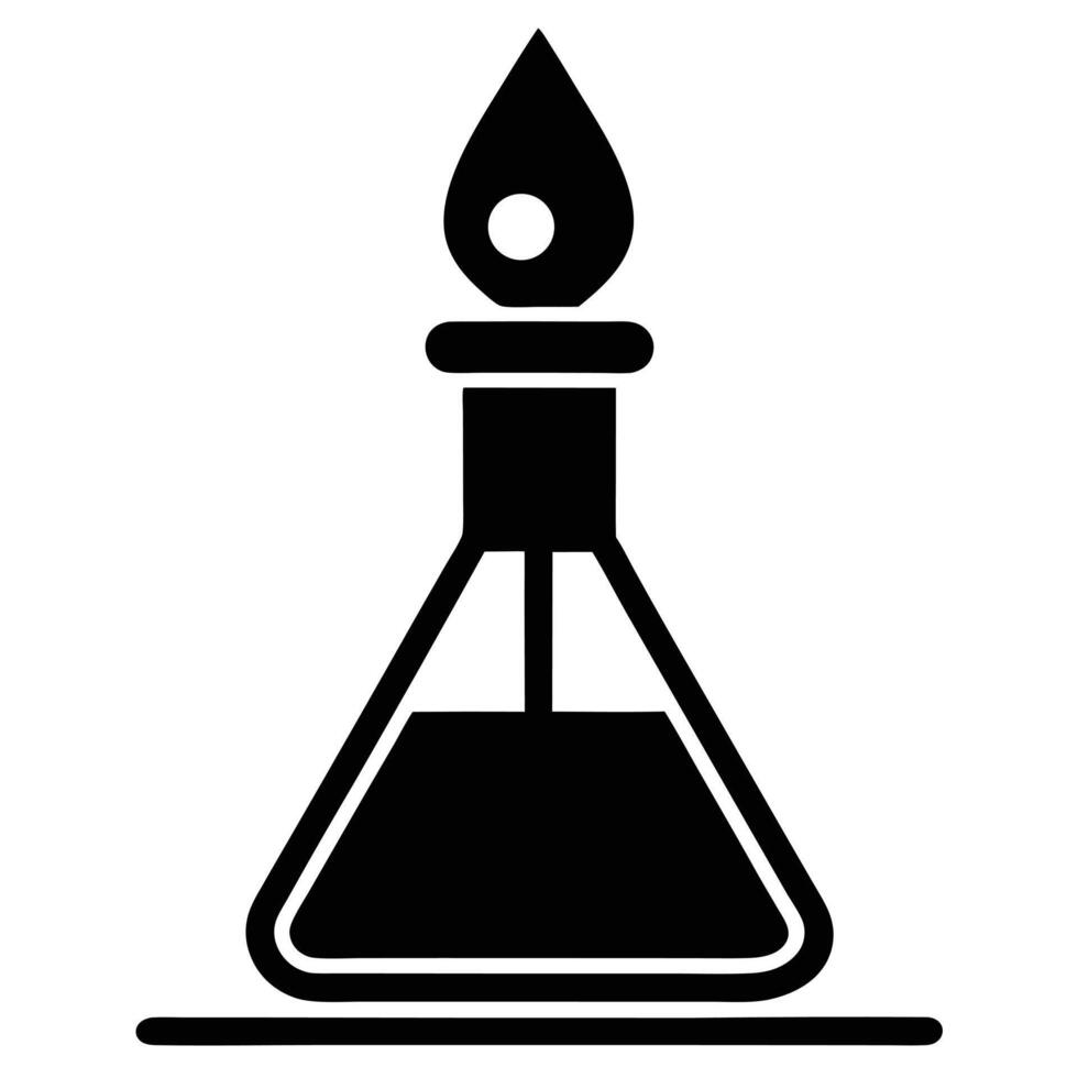 Laboratory Bunsen Burner In Black And White Style vector