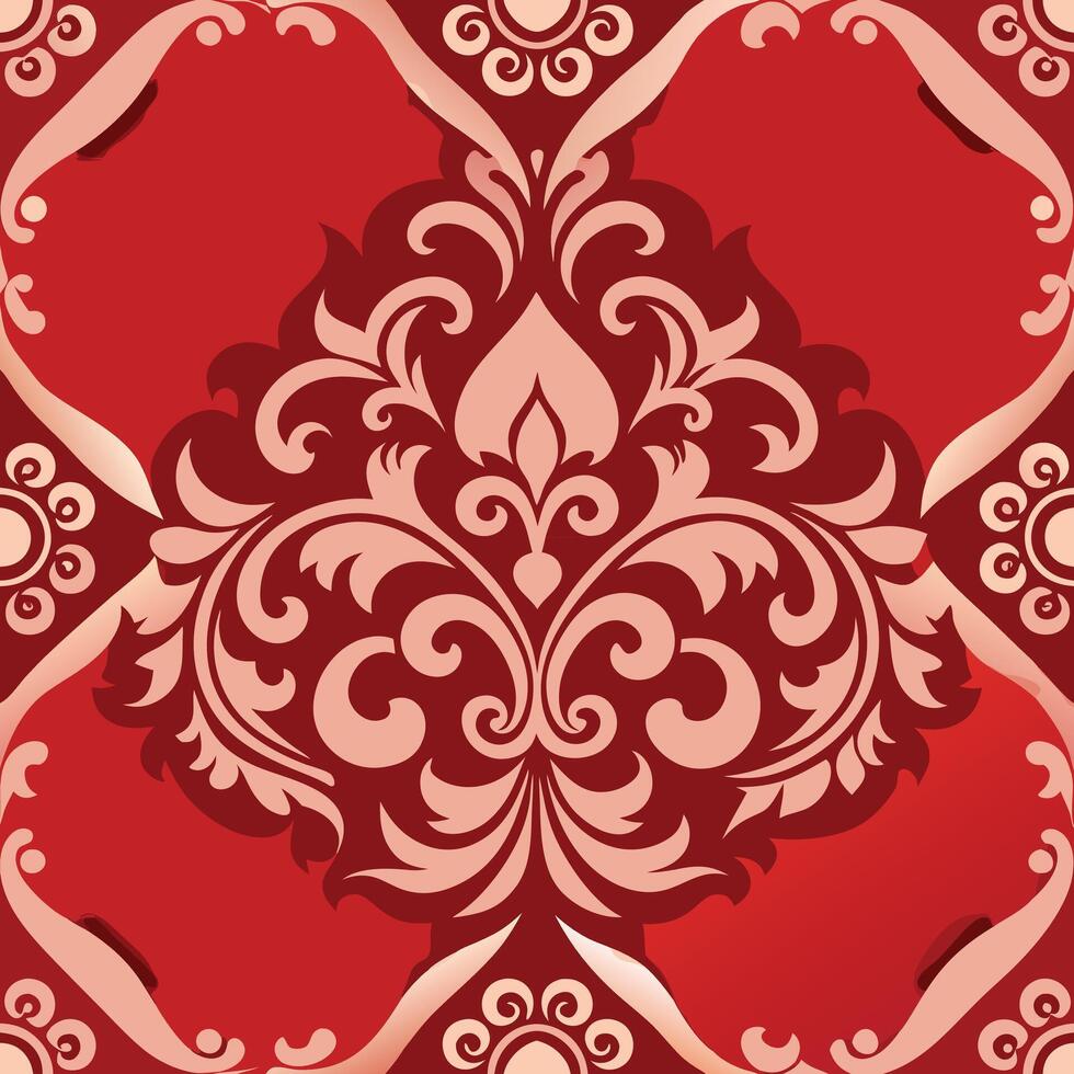 Elegant Red Floral Pattern Background Graphic Illustration vector