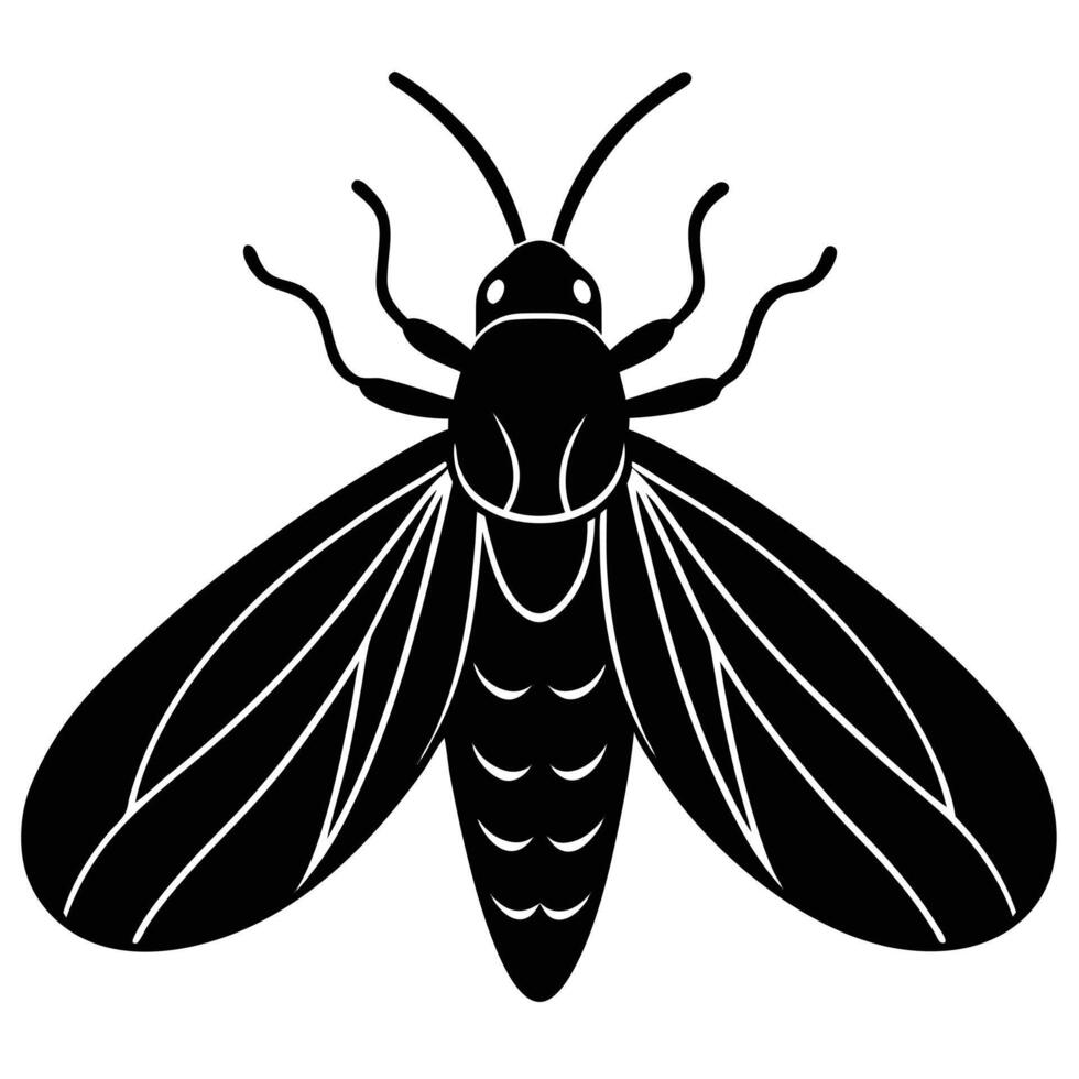 Silhouette Illustration Of A Fly Insect Design vector