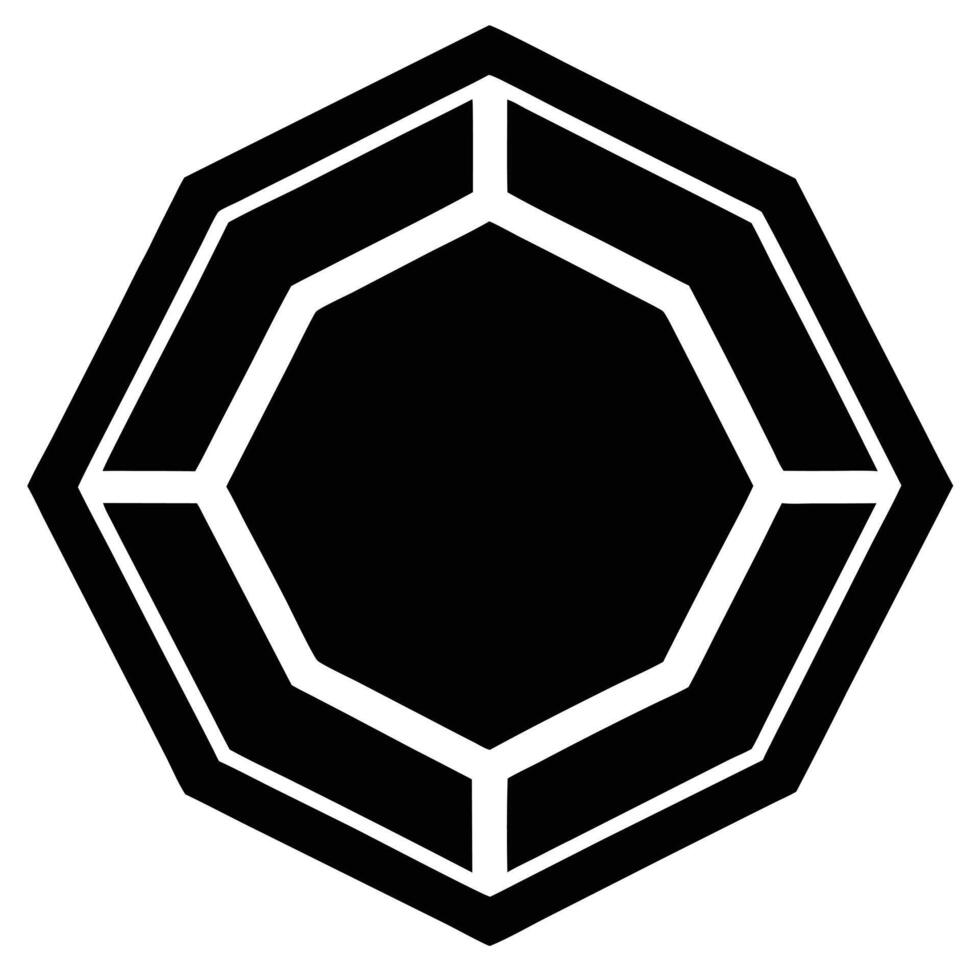 Abstract Octagon Shape With Bold Black And White Design vector