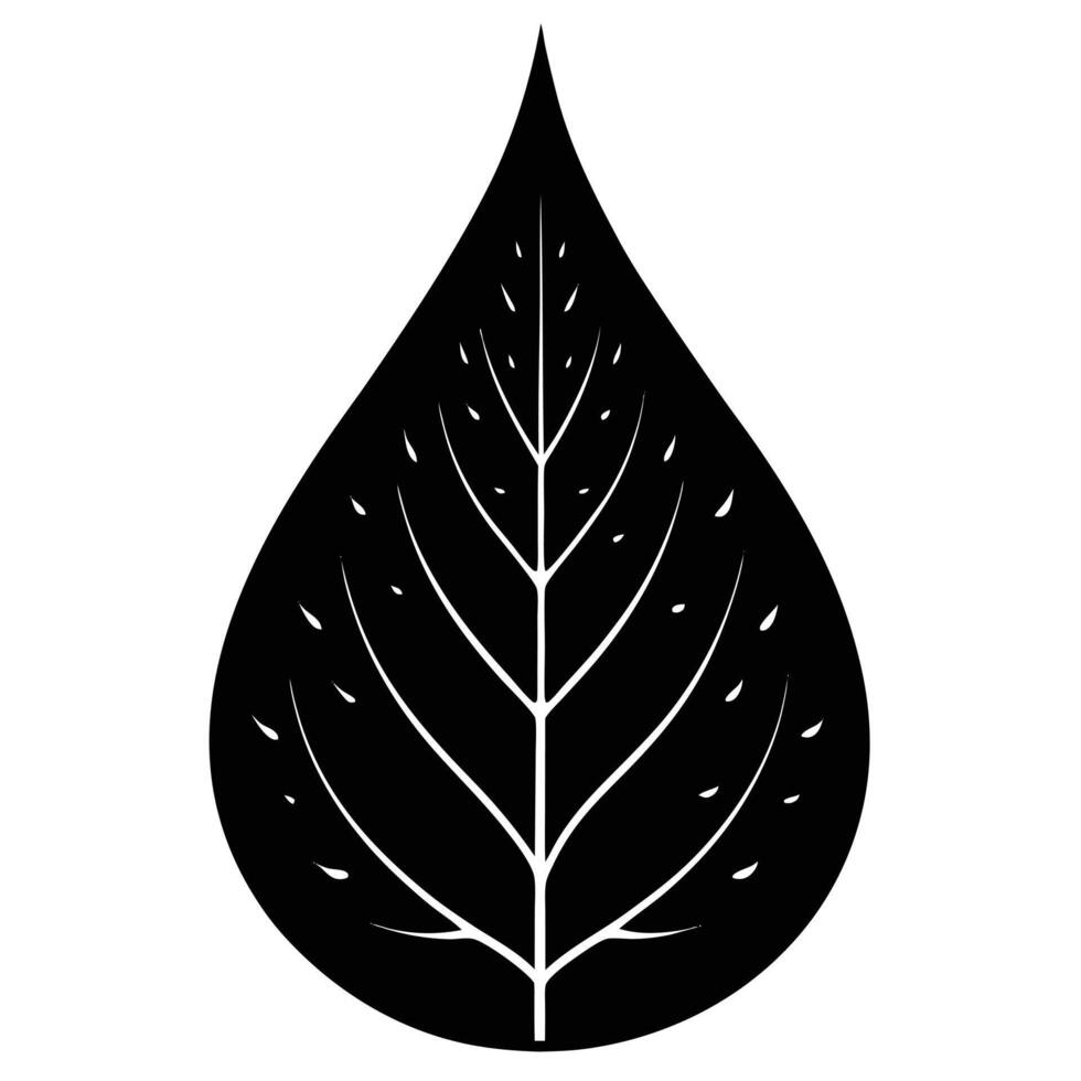 Black And White Leaf Shaped Waterdrop Illustration vector