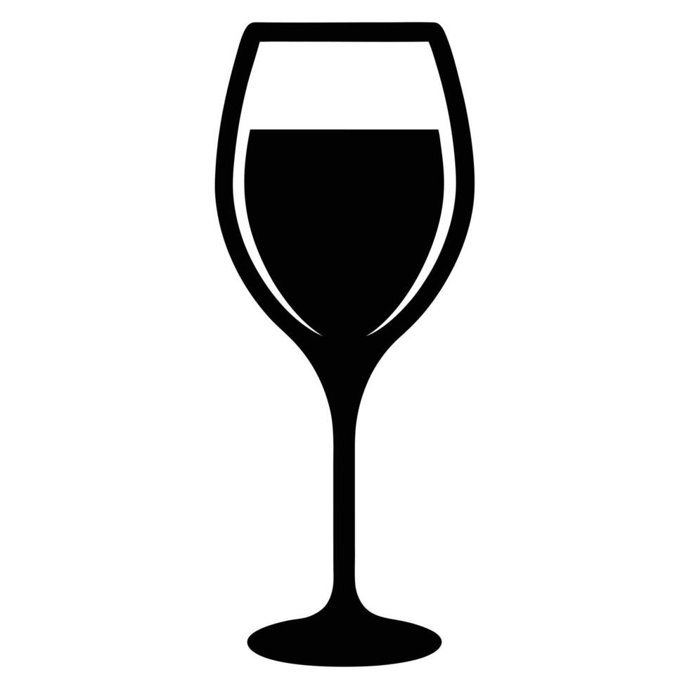 Elegant Silhouette Of A Wine Glass vector