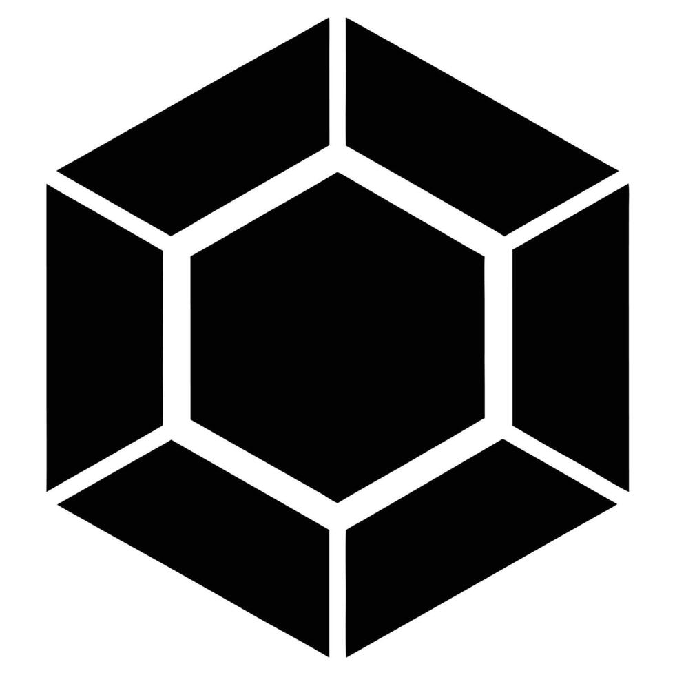 Black And White Hexagon Geometric Shape Simple Illustration vector
